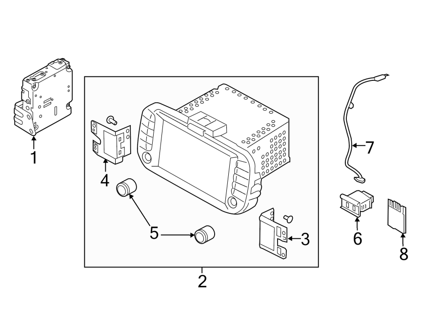 Diagram INSTRUMENT PANEL. NAVIGATION SYSTEM COMPONENTS. for your Kia