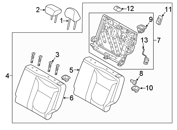 11Seats & tracks. Rear seat components.https://images.simplepart.com/images/parts/motor/fullsize/2457402.png