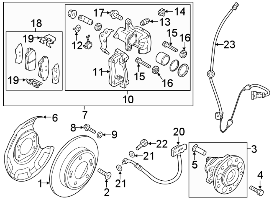 19Rear suspension. Brake components.https://images.simplepart.com/images/parts/motor/fullsize/2457567.png