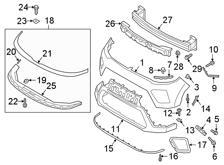 5FRONT BUMPER & GRILLE. BUMPER & COMPONENTS.https://images.simplepart.com/images/parts/motor/fullsize/2458005.png