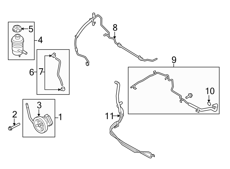 STEERING GEAR & LINKAGE. PUMP & HOSES.