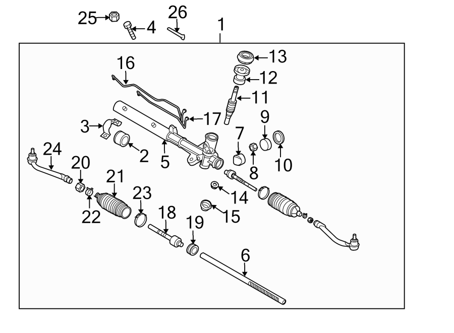 Diagram STEERING GEAR & LINKAGE. for your 2010 Kia Forte 2.0L Theta II A/T EX Sedan 