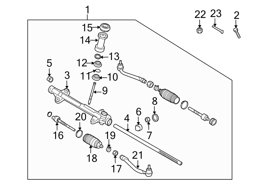 Diagram STEERING GEAR & LINKAGE. for your 2010 Kia Forte 2.0L Theta II A/T EX Sedan 