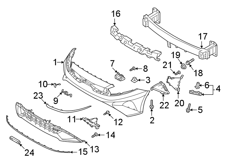 2022 Kia Forte 2.0L CVT Bumper Trim (Upper). 2022-23 - 863A7M7500 | KIA ...