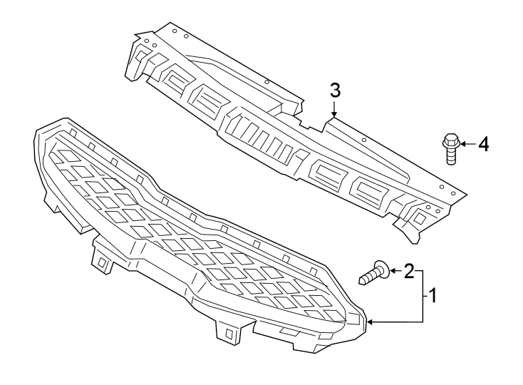 4FRONT BUMPER & GRILLE. GRILLE & COMPONENTS.https://images.simplepart.com/images/parts/motor/fullsize/2475010.png