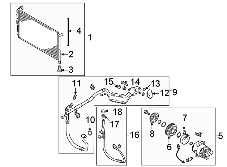 12Air conditioner & heater. Compressor & lines. Condenser.https://images.simplepart.com/images/parts/motor/fullsize/2475080.png