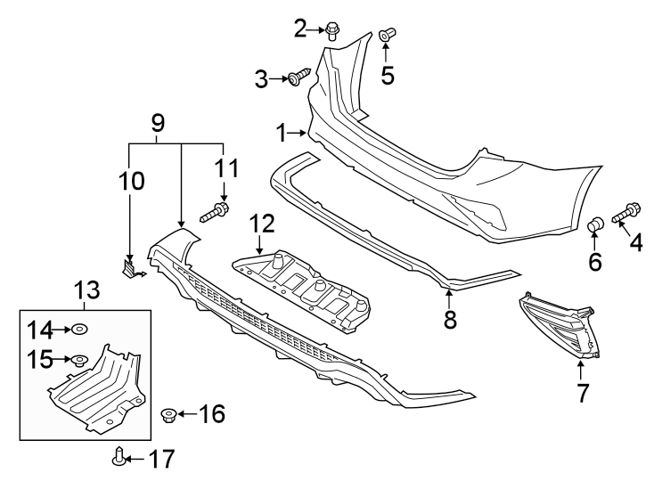 11REAR BUMPER. BUMPER & COMPONENTS.https://images.simplepart.com/images/parts/motor/fullsize/2475665.png