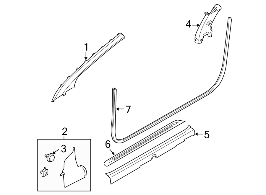 Diagram PILLARS. ROCKER & FLOOR. INTERIOR TRIM. for your 2013 Kia Forte   