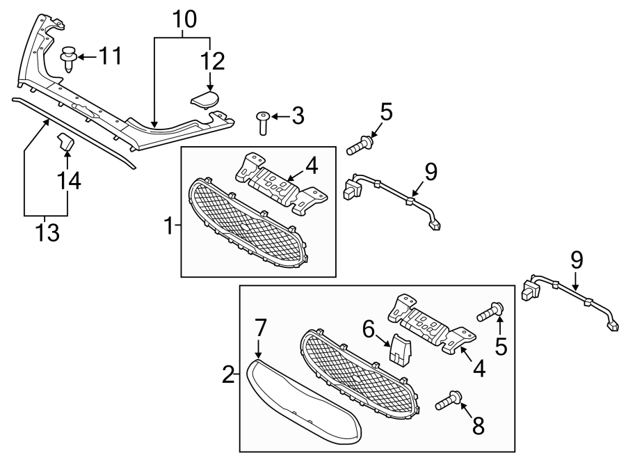 5FRONT BUMPER & GRILLE. GRILLE & COMPONENTS.https://images.simplepart.com/images/parts/motor/fullsize/2485010.png