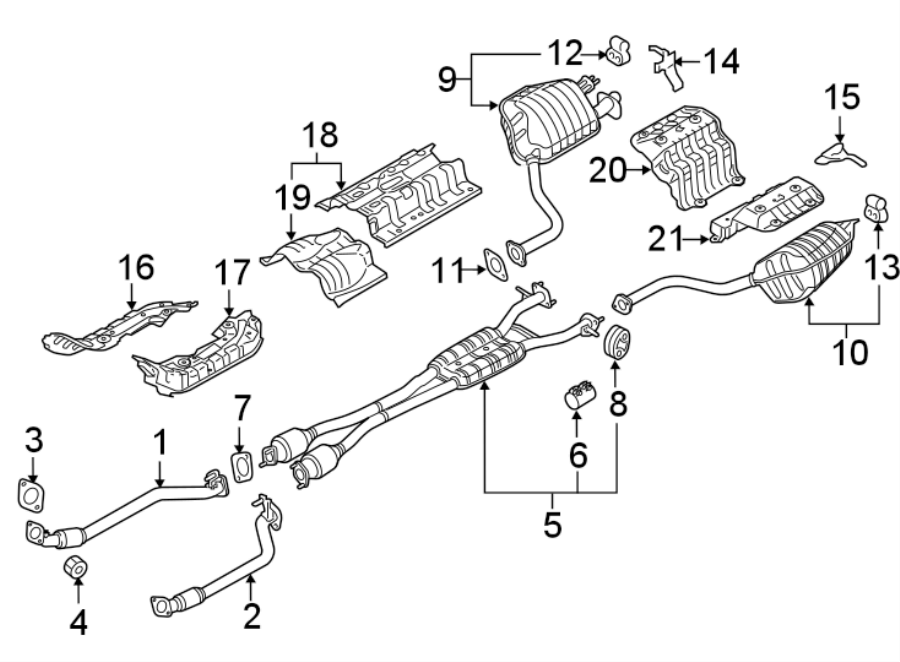 21EXHAUST SYSTEM. EXHAUST COMPONENTS.https://images.simplepart.com/images/parts/motor/fullsize/2485317.png