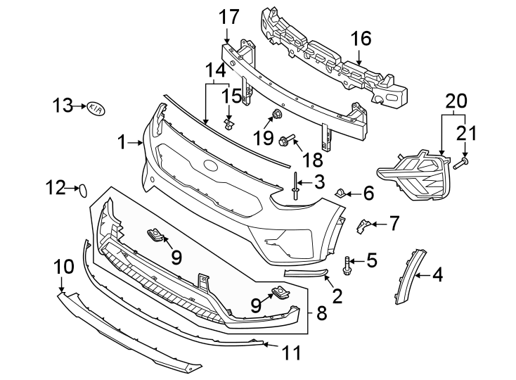 18Front bumper & grille. Bumper & components.https://images.simplepart.com/images/parts/motor/fullsize/2490011.png