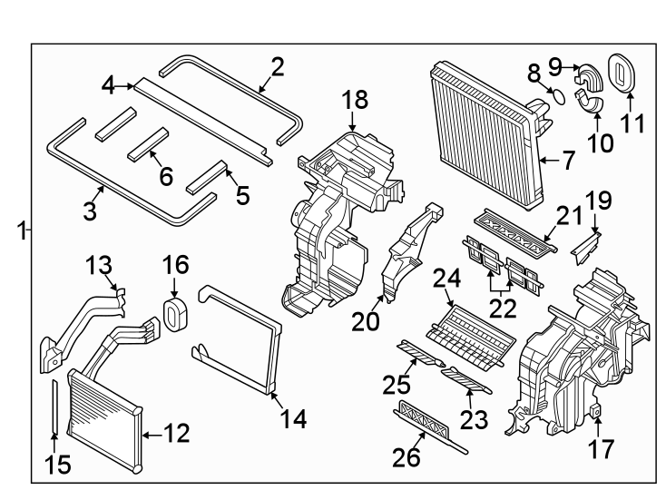 4Air conditioner & heater. Evaporator & heater components.https://images.simplepart.com/images/parts/motor/fullsize/2490082.png