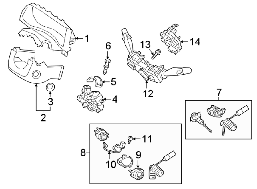 Diagram STEERING COLUMN. SHROUD. SWITCHES & LEVERS. for your Kia