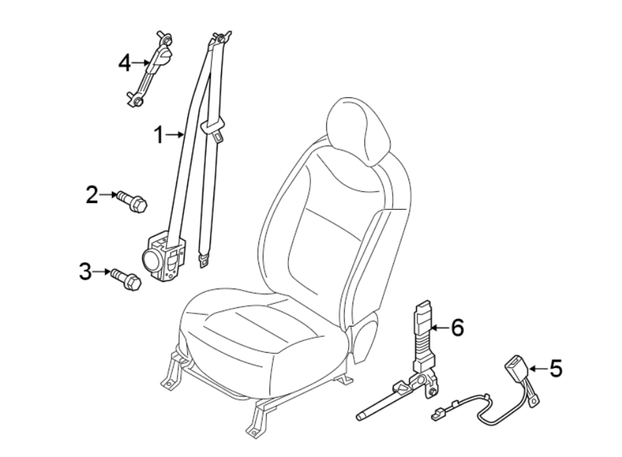 Full size assembly image of RESTRAINT SYSTEMS. FRONT SEAT BELTS. (1/1)