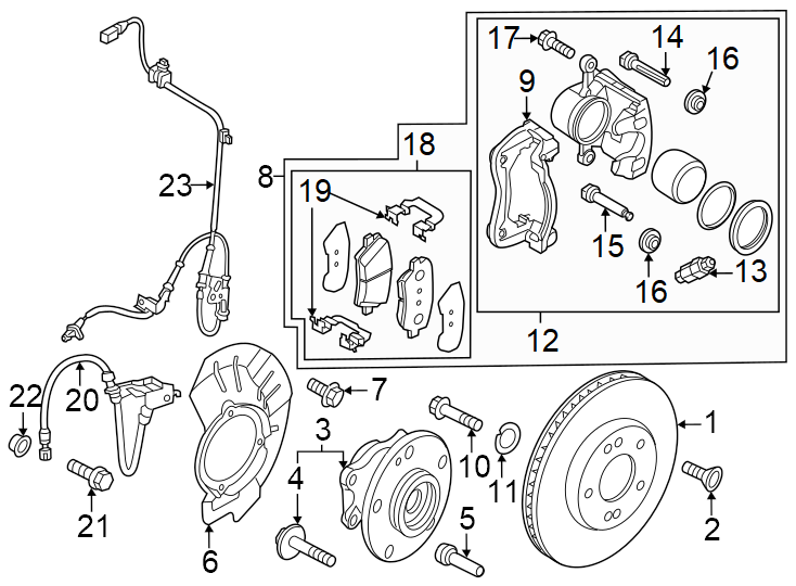 Front suspension. Brake components.https://images.simplepart.com/images/parts/motor/fullsize/2491390.png