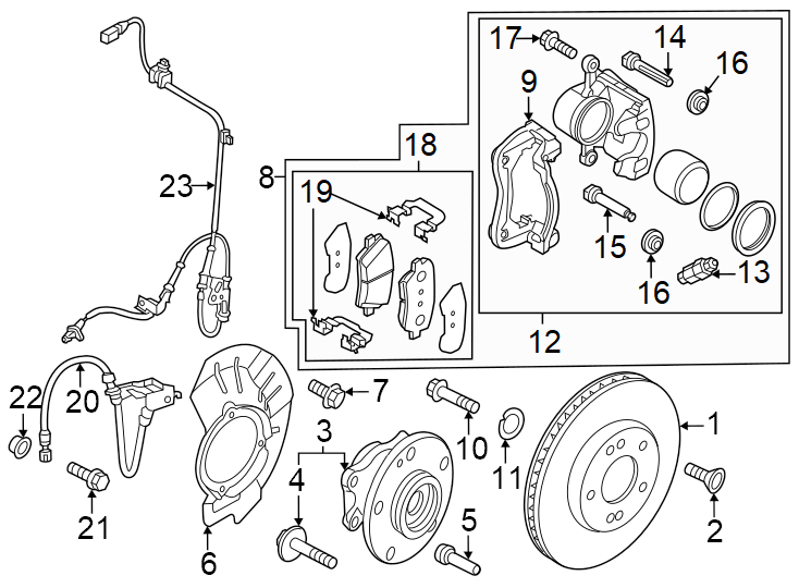 3Front suspension. Brake components.https://images.simplepart.com/images/parts/motor/fullsize/2491395.png