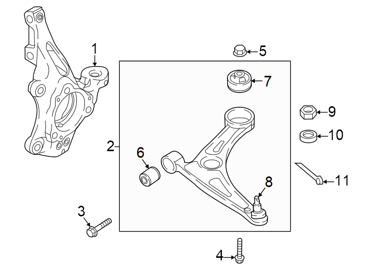 11Front suspension. Suspension components.https://images.simplepart.com/images/parts/motor/fullsize/2491400.png