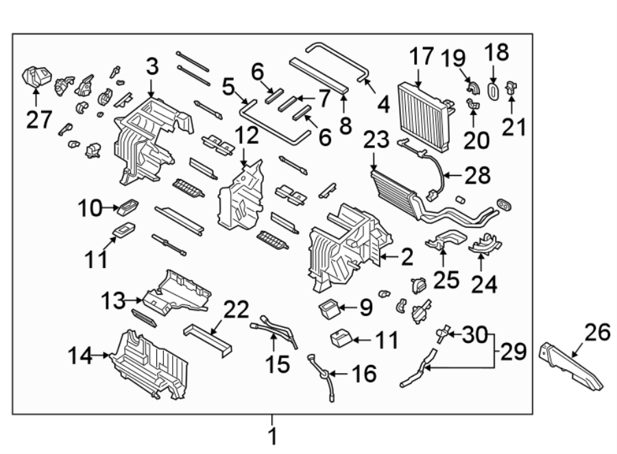 20AIR CONDITIONER & HEATER. EVAPORATOR & HEATER COMPONENTS.https://images.simplepart.com/images/parts/motor/fullsize/2493092.png