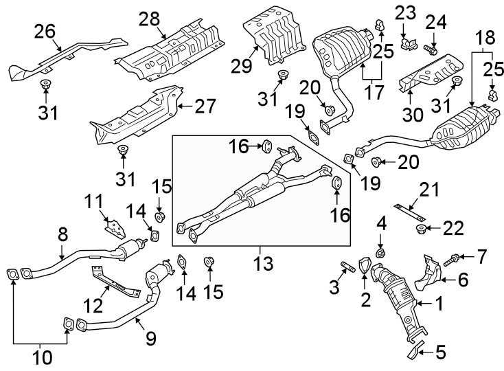 24EXHAUST SYSTEM. EXHAUST COMPONENTS.https://images.simplepart.com/images/parts/motor/fullsize/2495245.png