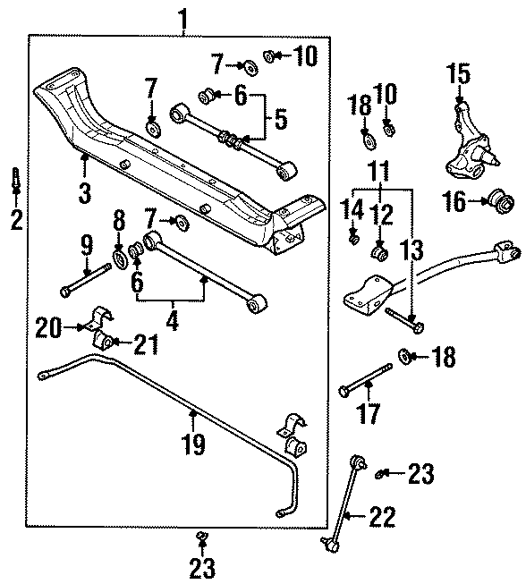 14REAR SUSPENSION. STABILIZER BAR & COMPONENTS. SUSPENSION COMPONENTS.https://images.simplepart.com/images/parts/motor/fullsize/2601340.png