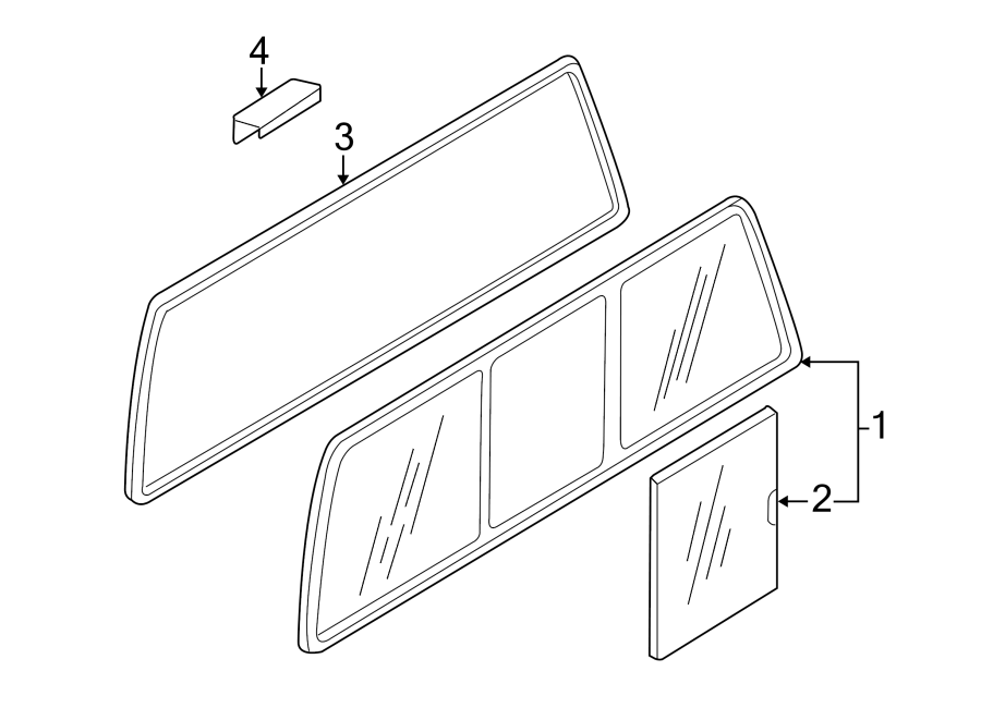 BACK GLASS. GLASS & HARDWARE.