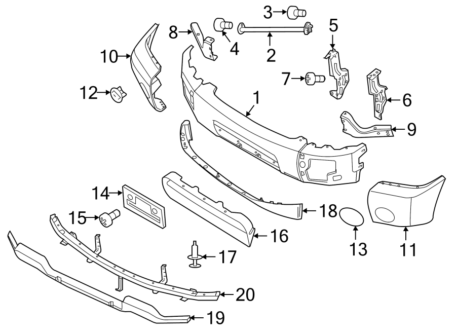 1Front bumper. Bumper & components.https://images.simplepart.com/images/parts/motor/fullsize/3625012.png