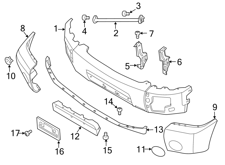 1FRONT BUMPER. BUMPER & COMPONENTS.https://images.simplepart.com/images/parts/motor/fullsize/3630010.png