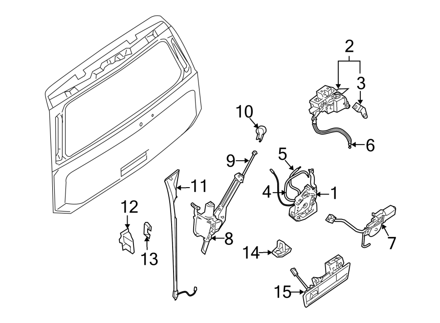 Nissan Pathfinder Armada Latch. LOCK. Armada; w/o Power Liftgate ...