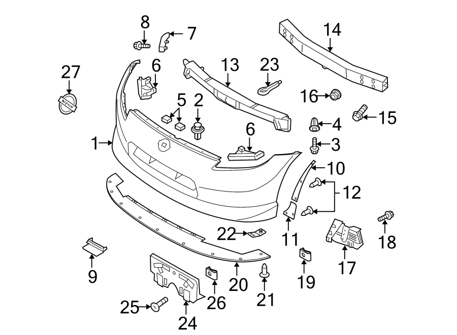 15FRONT BUMPER. BUMPER & COMPONENTS.https://images.simplepart.com/images/parts/motor/fullsize/3718008.png