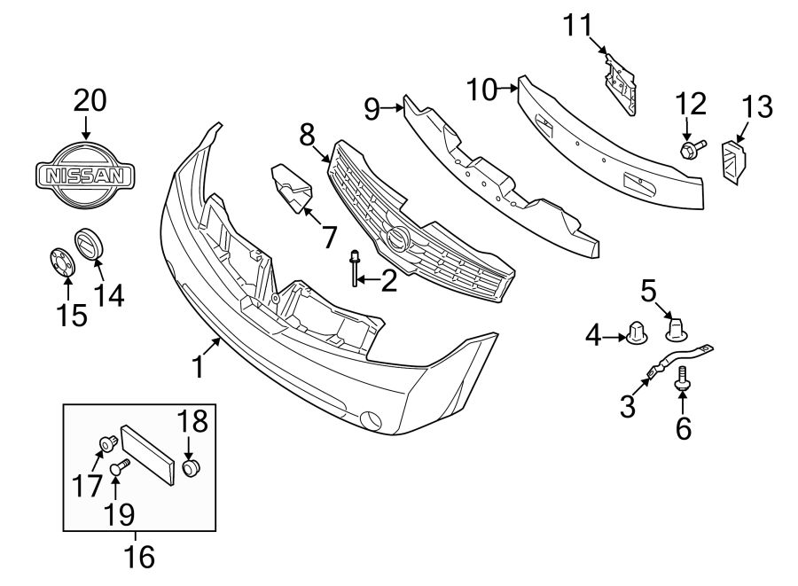 9FRONT BUMPER. BUMPER & COMPONENTS.https://images.simplepart.com/images/parts/motor/fullsize/3796011.png