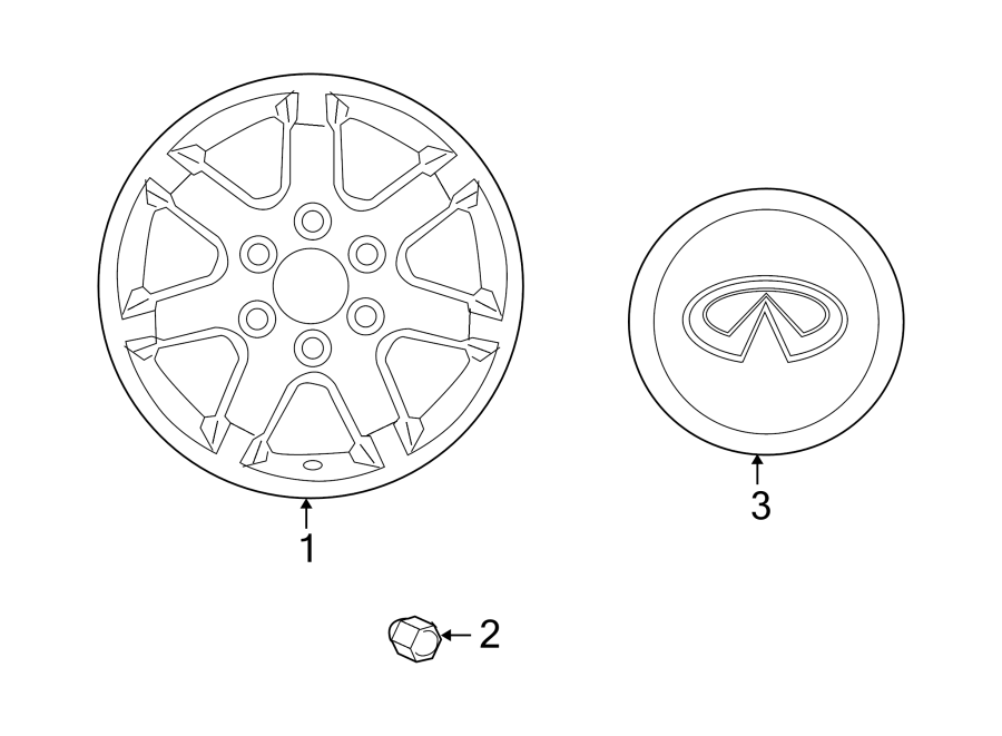 Diagram WHEELS. COVERS & TRIM. for your 2021 INFINITI Q50   