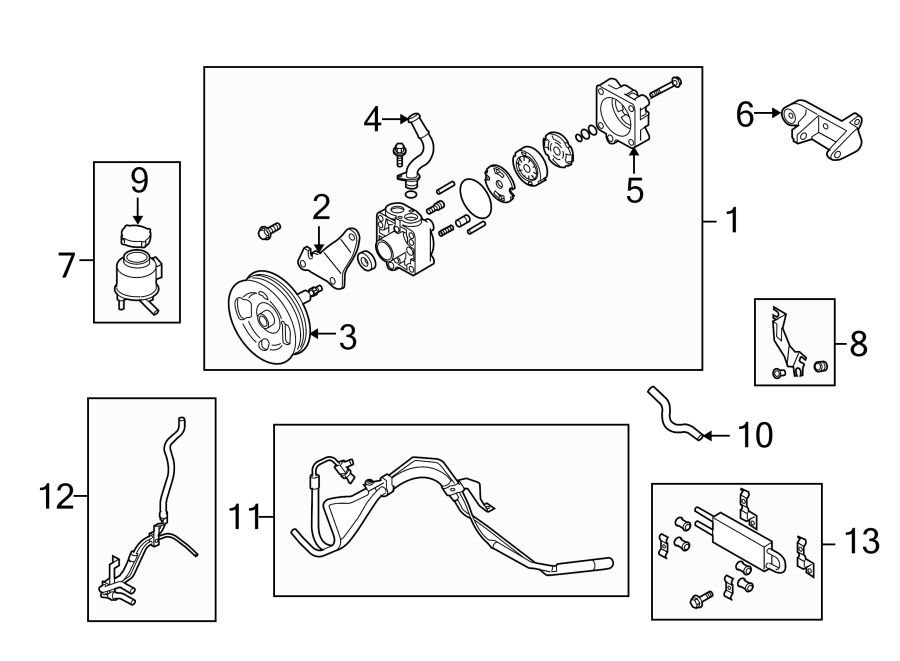 STEERING GEAR & LINKAGE. PUMP & HOSES.