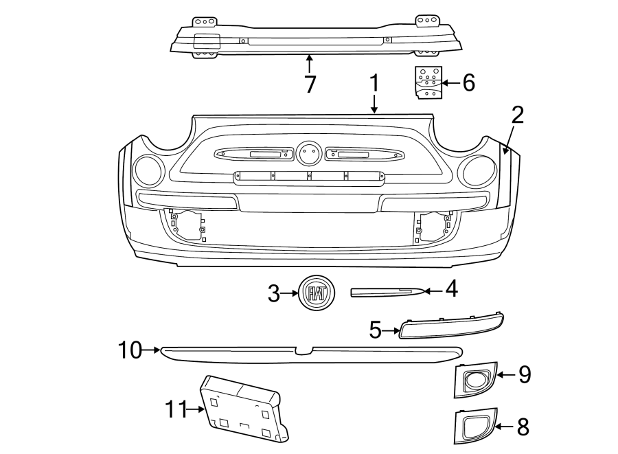 3Front bumper & grille. Bumper & components.https://images.simplepart.com/images/parts/motor/fullsize/3910005.png