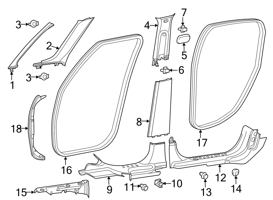 11Pillars. Rear bumper. Rocker & floor. Interior trim.https://images.simplepart.com/images/parts/motor/fullsize/3920405.png