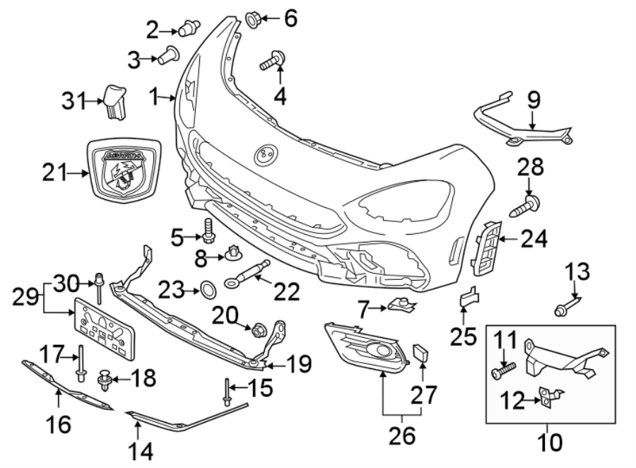 1FRONT BUMPER & GRILLE. BUMPER & COMPONENTS.https://images.simplepart.com/images/parts/motor/fullsize/3940030.png