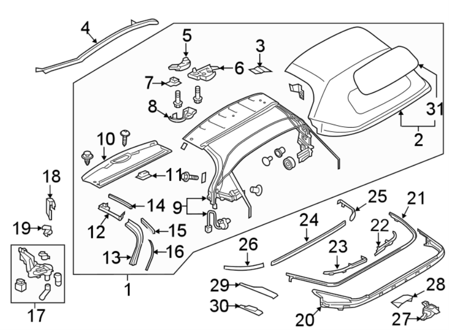 28CONVERTIBLE/SOFT TOP. TOP & COMPONENTS.https://images.simplepart.com/images/parts/motor/fullsize/3940510.png