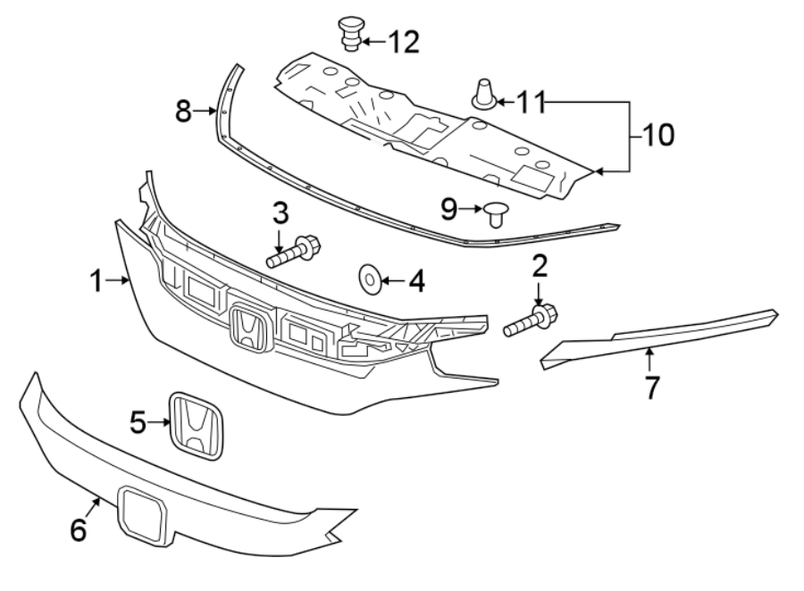 3FRONT BUMPER & GRILLE. GRILLE & COMPONENTS.https://images.simplepart.com/images/parts/motor/fullsize/4410010.png