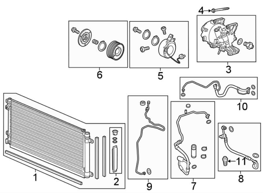 AIR CONDITIONER & HEATER. COMPRESSOR & LINES. CONDENSER.