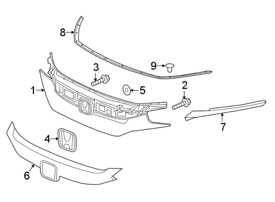 3FRONT BUMPER & GRILLE. GRILLE & COMPONENTS.https://images.simplepart.com/images/parts/motor/fullsize/4411012.png