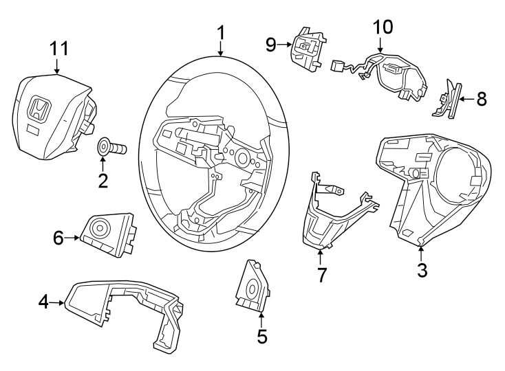 STEERING WHEEL & TRIM.