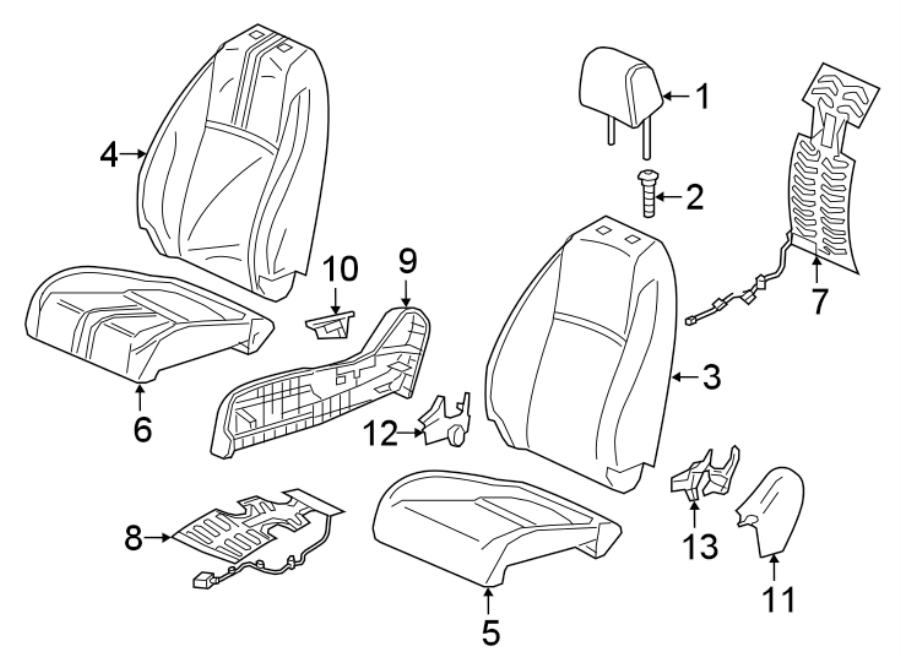 SEATS & TRACKS. PASSENGER SEAT COMPONENTS.