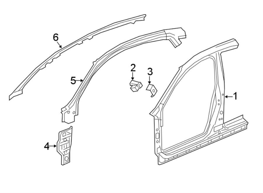 Pillars. Rear lamps. Rocker & floor. Aperture panel. Hinge pillar.