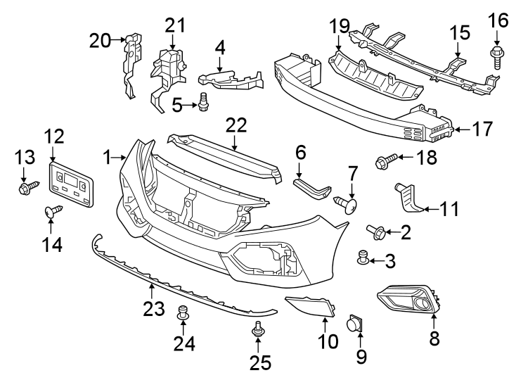 16FRONT BUMPER & GRILLE. BUMPER & COMPONENTS.https://images.simplepart.com/images/parts/motor/fullsize/4412007.png