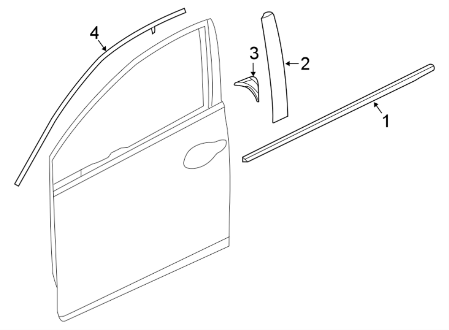 FRONT DOOR. EXTERIOR TRIM.