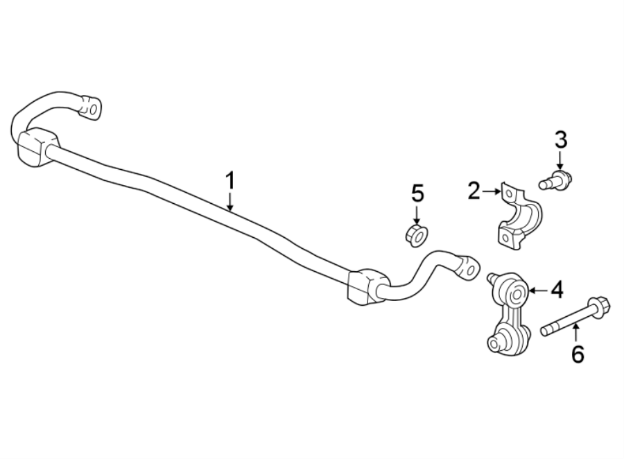 REAR SUSPENSION. STABILIZER BAR & COMPONENTS.