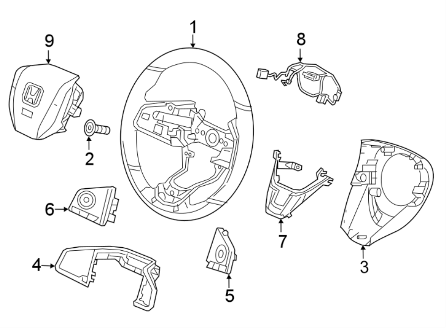 STEERING WHEEL & TRIM.