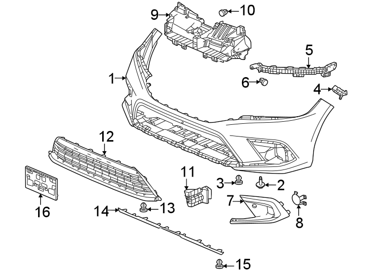 14Front bumper & grille. Bumper & components.https://images.simplepart.com/images/parts/motor/fullsize/4414005.png