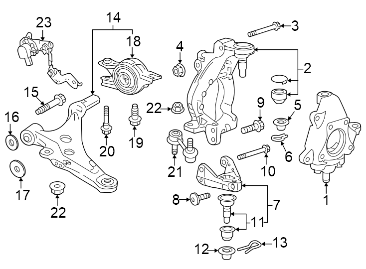 15Front suspension. Suspension components.https://images.simplepart.com/images/parts/motor/fullsize/4414282.png