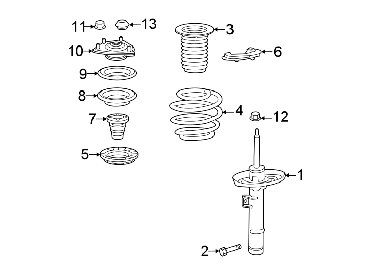 Front suspension. Struts & components.