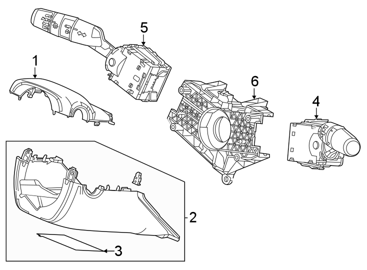 1Steering column. Shroud. Switches & levers.https://images.simplepart.com/images/parts/motor/fullsize/4414325.png